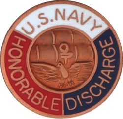 U.S. Navy Honorable Discharge Hat or Lapel Pin