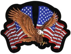 Eagle Flaming American Flag Back Patch (5")
