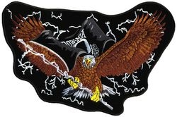 Eagle With Lightning Bolt Back Patch (11")