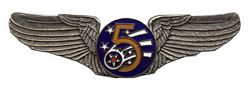 U.S. Air Force 5th Air Corps Wings (2 7/8")